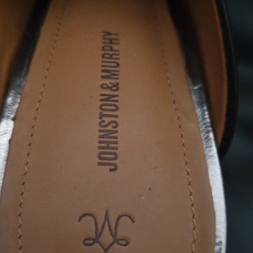 Johnston & Murphy Black 100% Leather Mules Slip On Block Heel 2.5 Shoe SZ 7.5 US - Picture 7 of 11